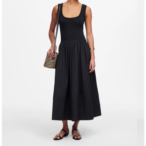 Madewell Dresses & Skirts - Madewell Black Sleeveless Scoop-Neck Midi Dress